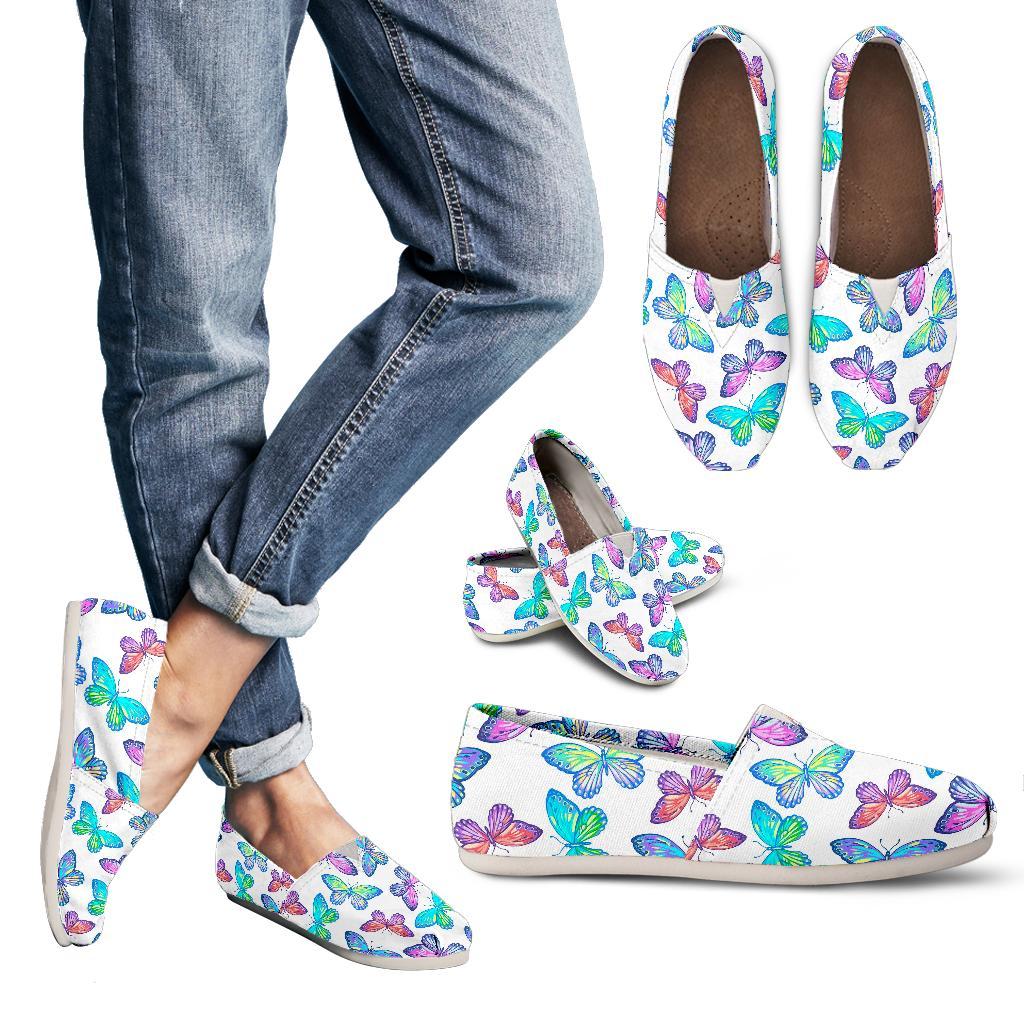 Colorful Butterfly Pattern Print Women's Casual Canvas Shoes