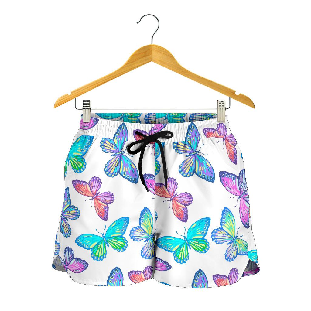 Colorful Butterfly Pattern Print Women's Shorts