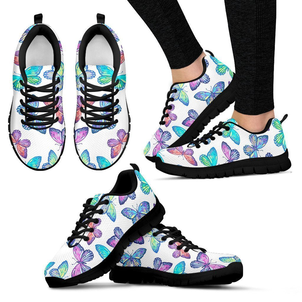 Colorful Butterfly Pattern Print Women's Sneakers