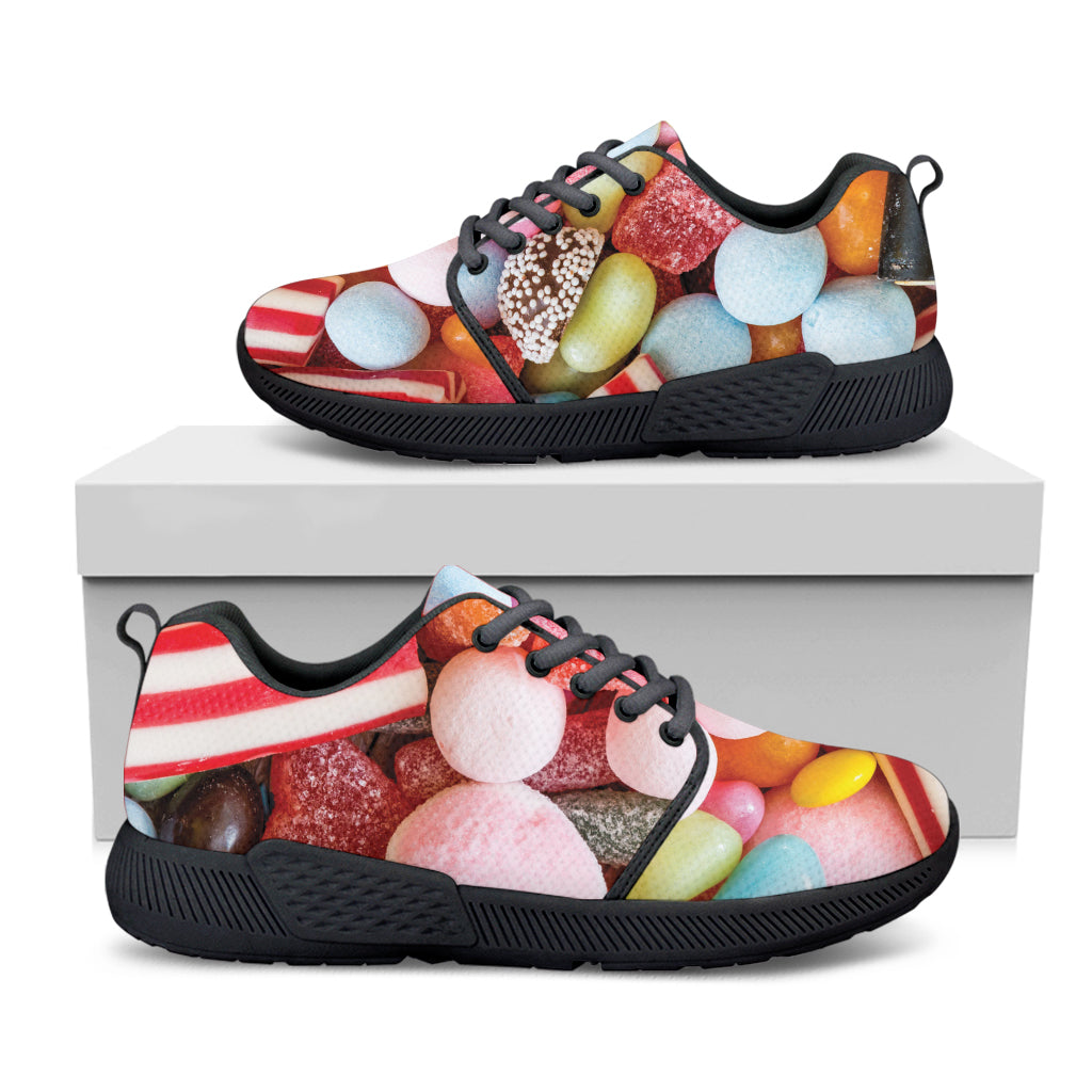 Colorful Candy And Jelly Print Black Athletic Shoes