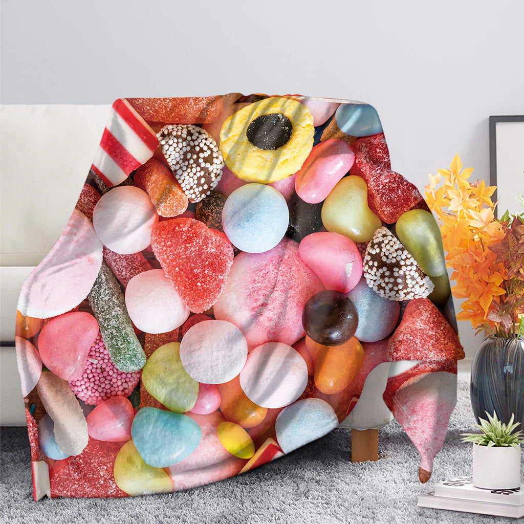 Colorful Candy And Jelly Print Blanket