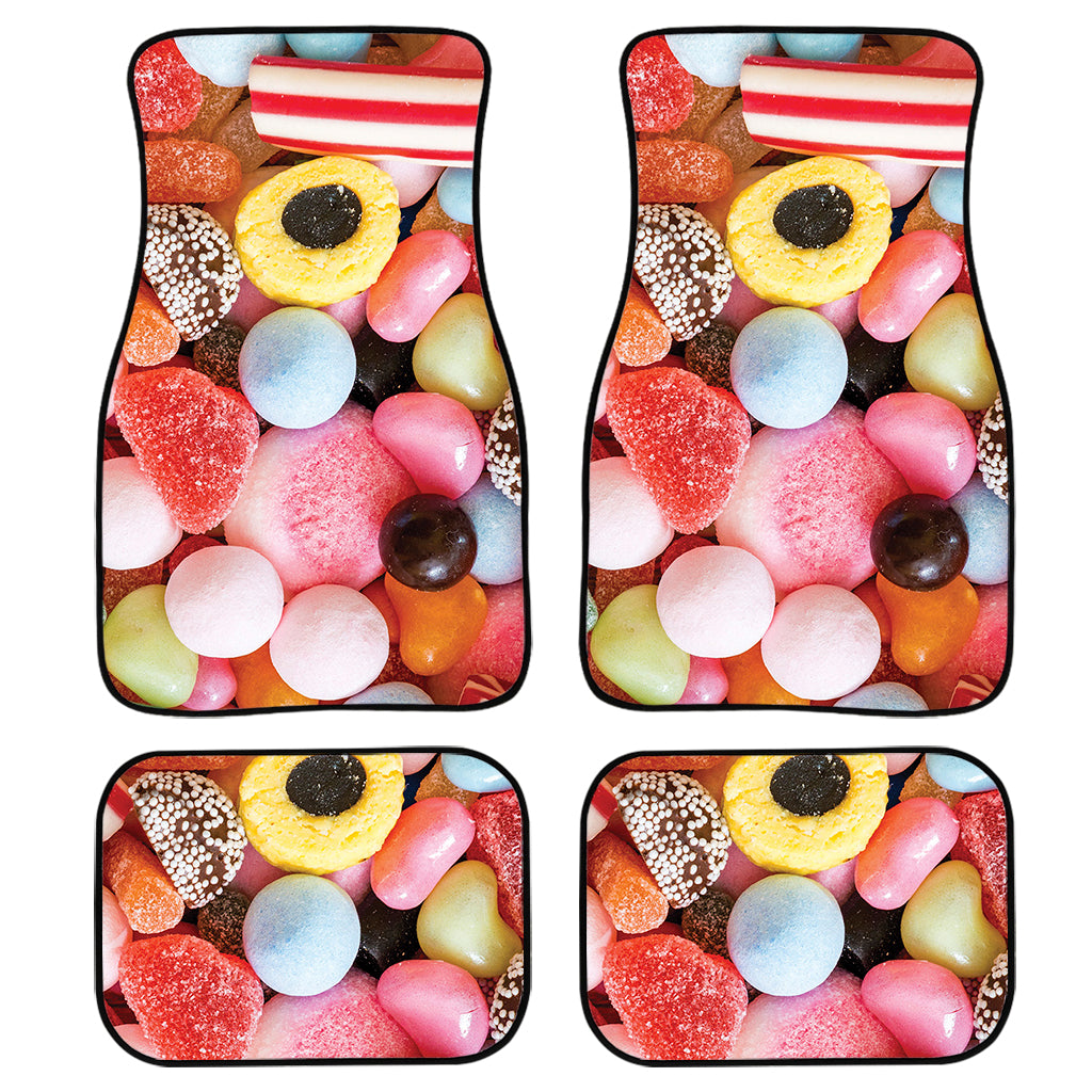 Colorful Candy And Jelly Print Front and Back Car Floor Mats