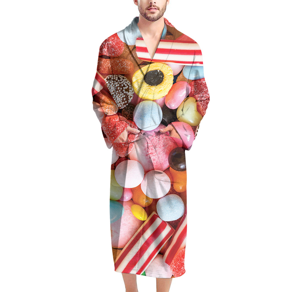 Colorful Candy And Jelly Print Men's Bathrobe