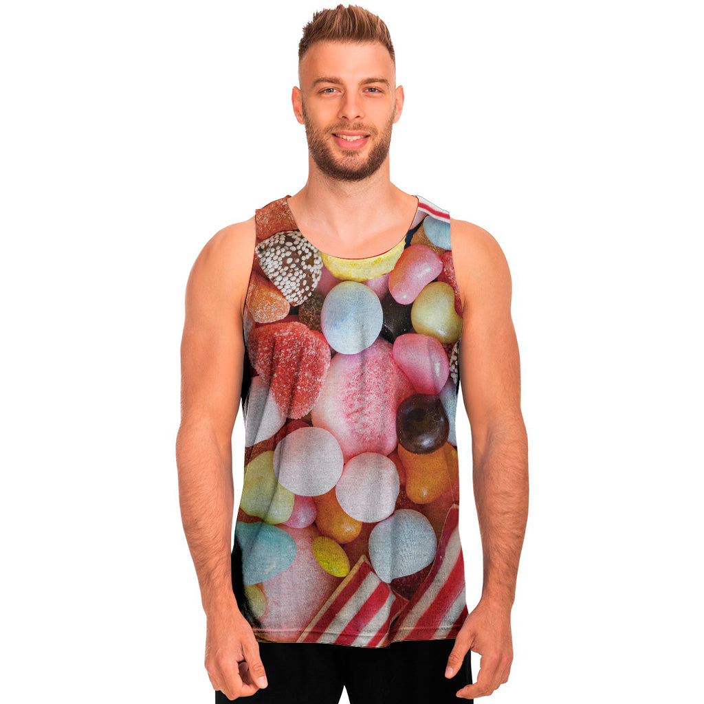 Colorful Candy And Jelly Print Men's Tank Top