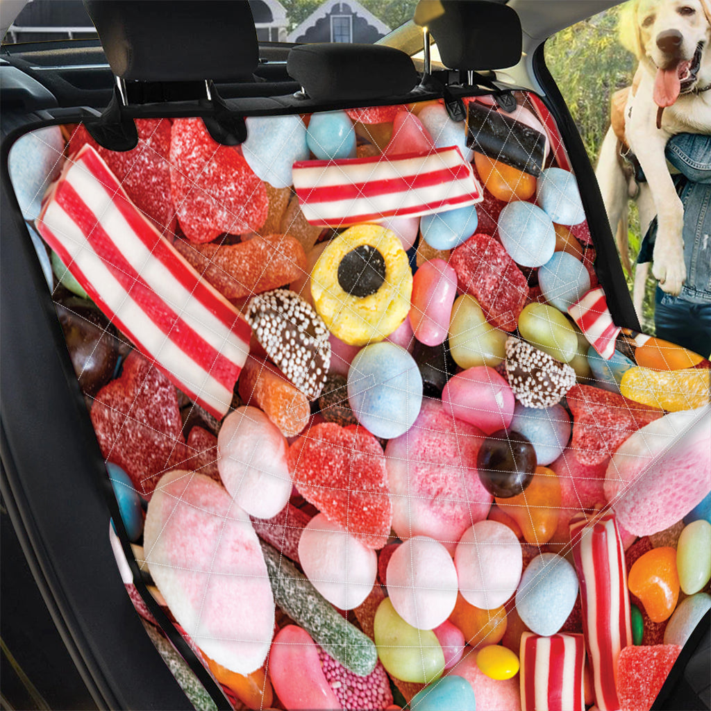 Colorful Candy And Jelly Print Pet Car Back Seat Cover