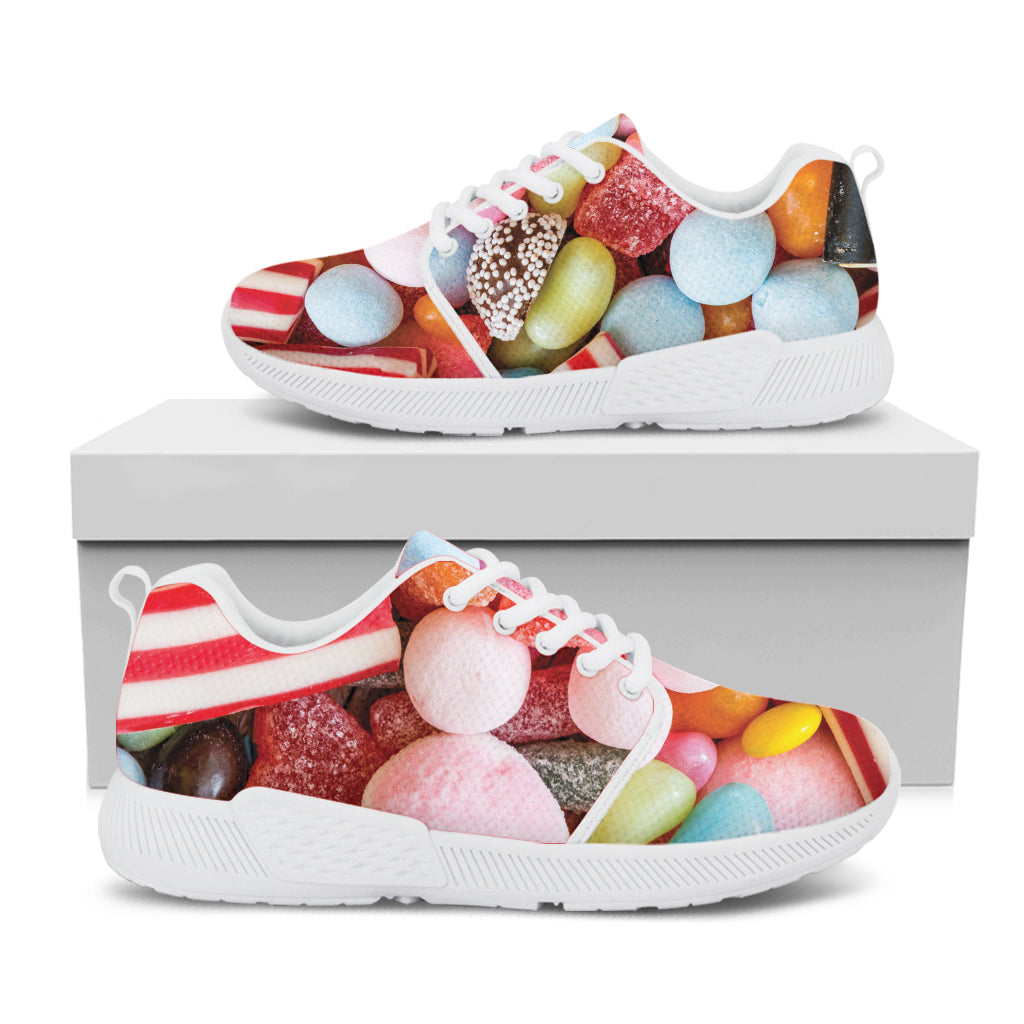 Colorful Candy And Jelly Print White Athletic Shoes