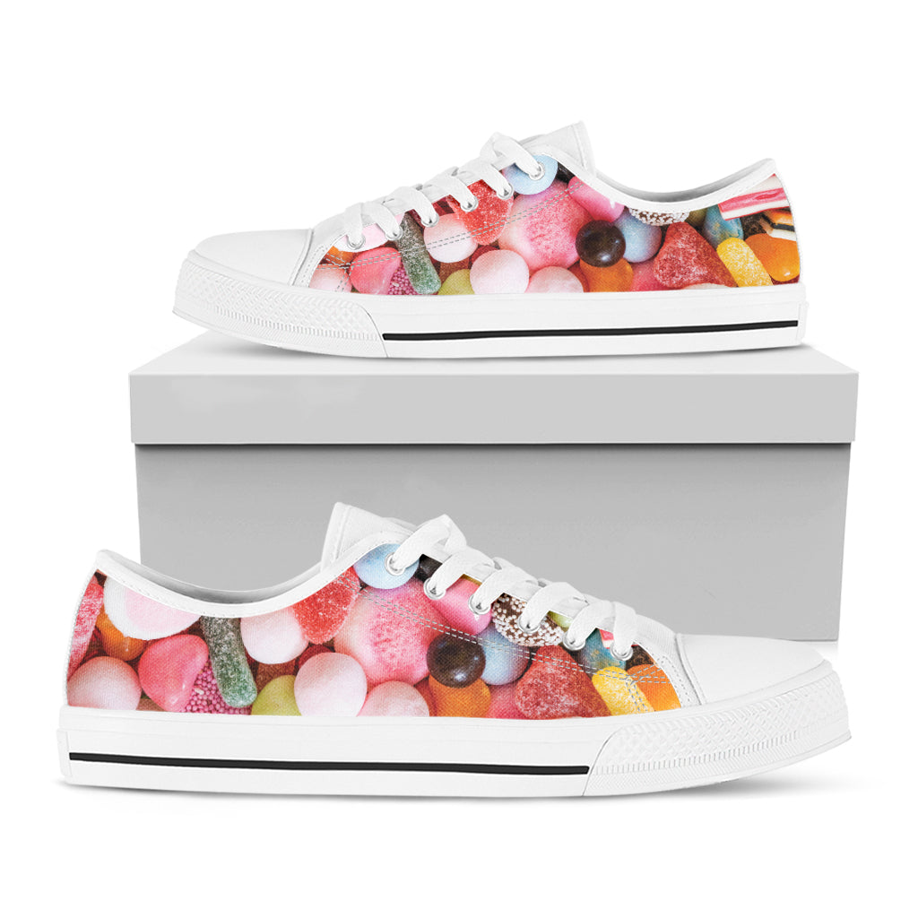 Colorful Candy And Jelly Print White Low Top Shoes