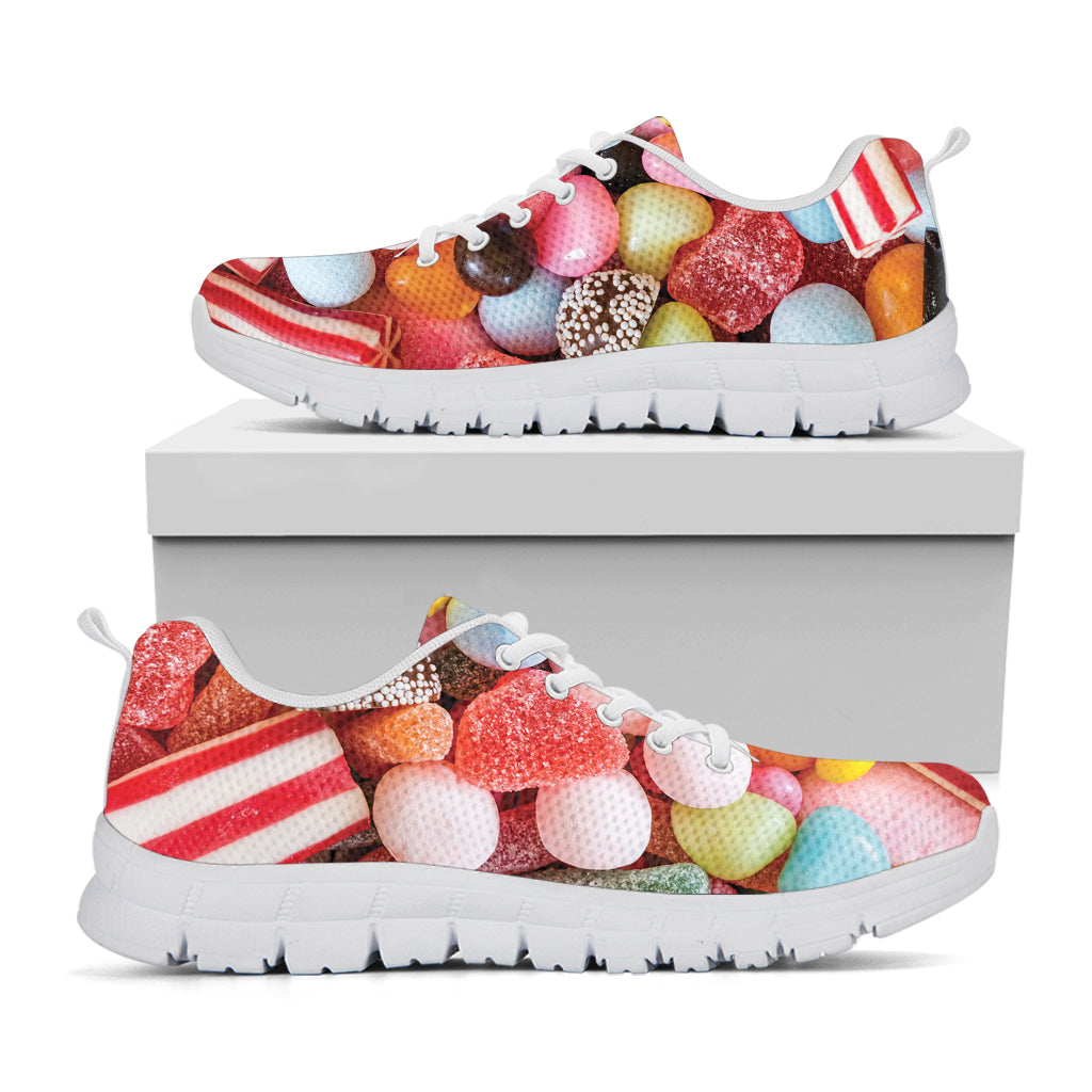 Colorful Candy And Jelly Print White Sneakers