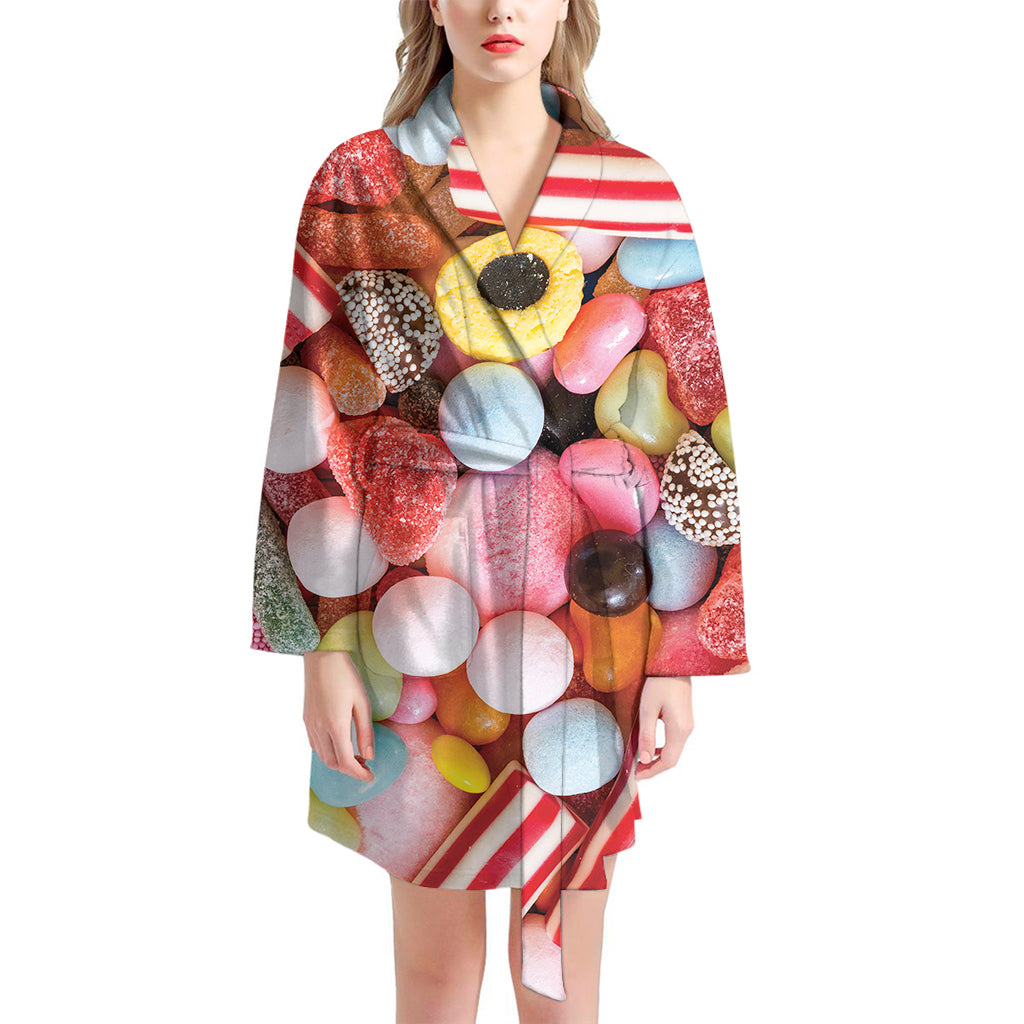 Colorful Candy And Jelly Print Women's Bathrobe