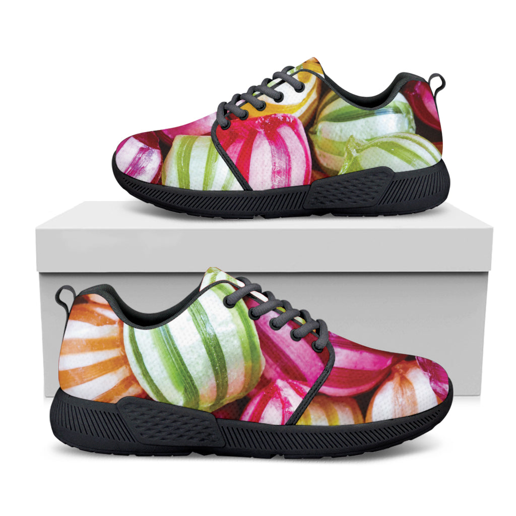 Colorful Candy Ball Print Black Athletic Shoes