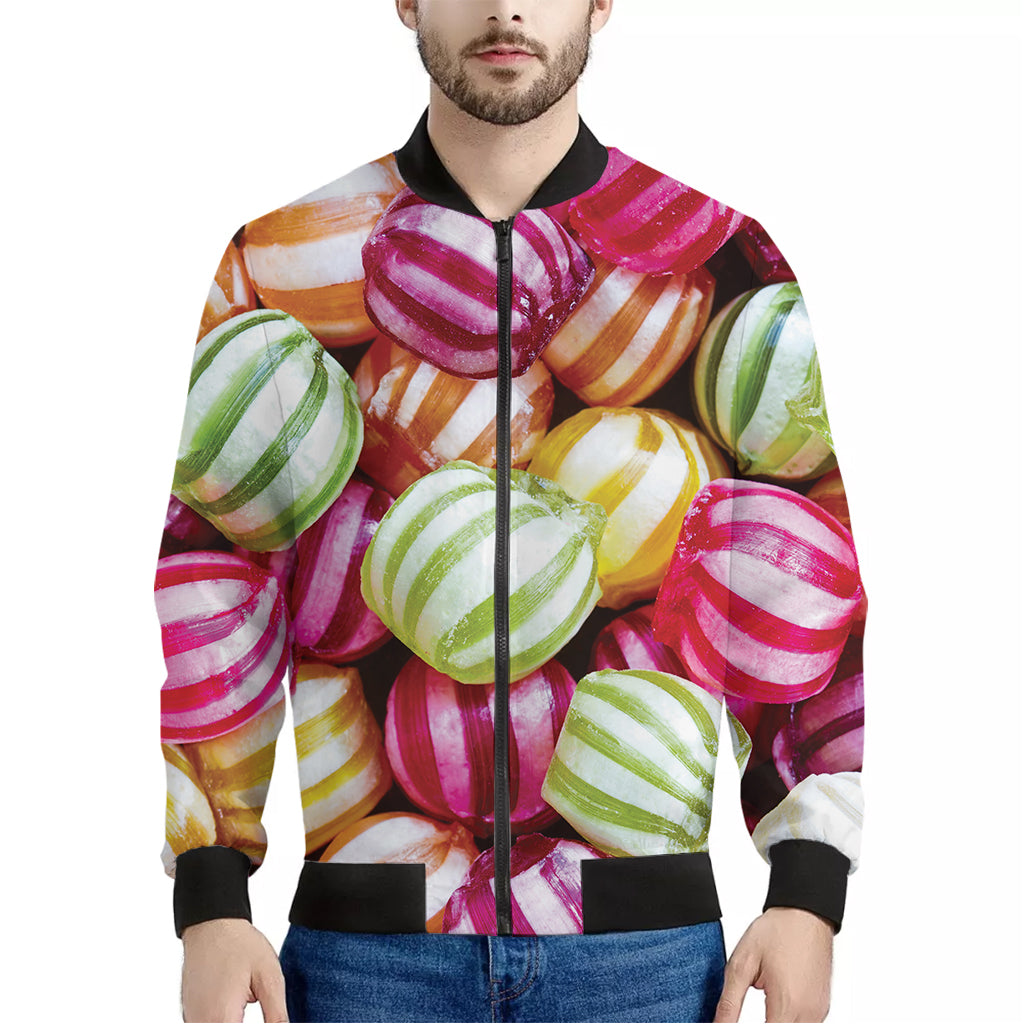 Colorful Candy Ball Print Men's Bomber Jacket