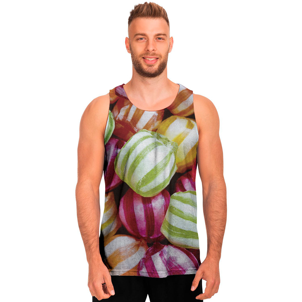 Colorful Candy Ball Print Men's Tank Top