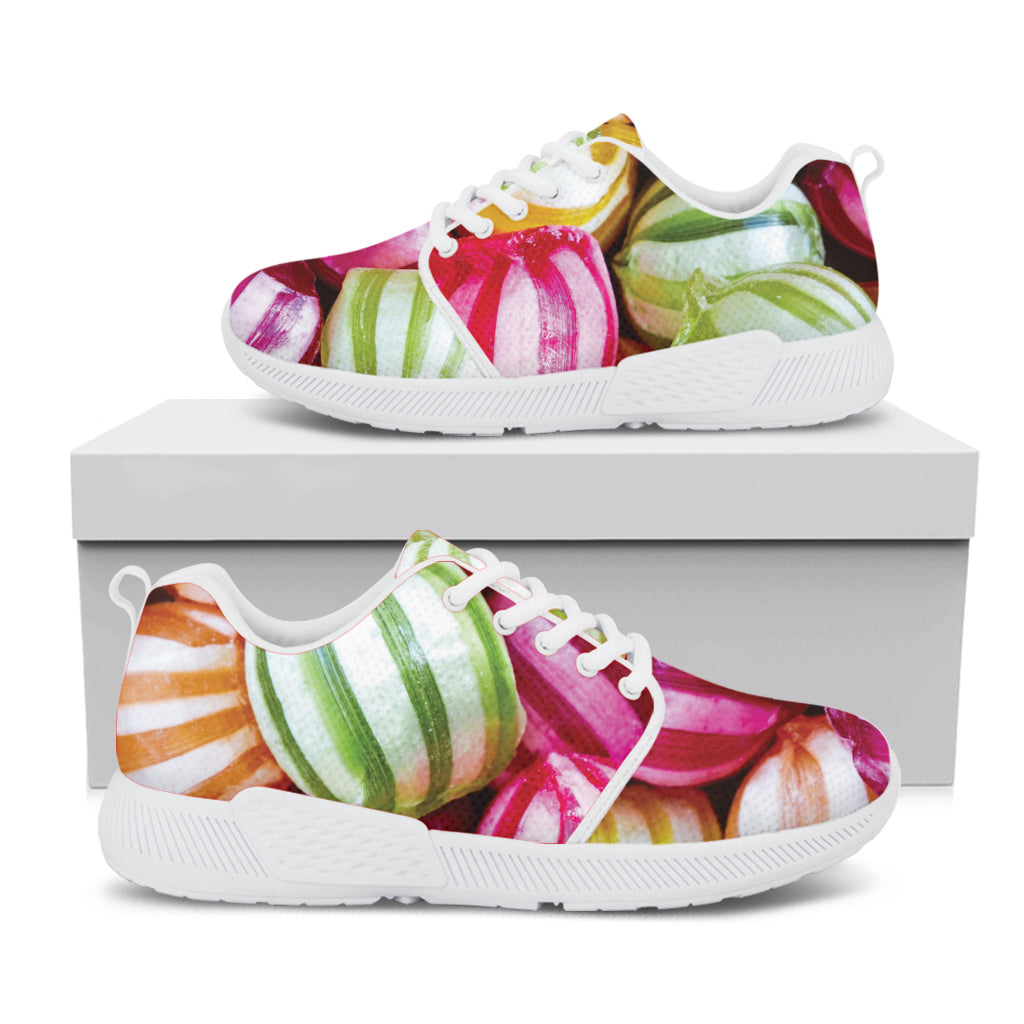 Colorful Candy Ball Print White Athletic Shoes