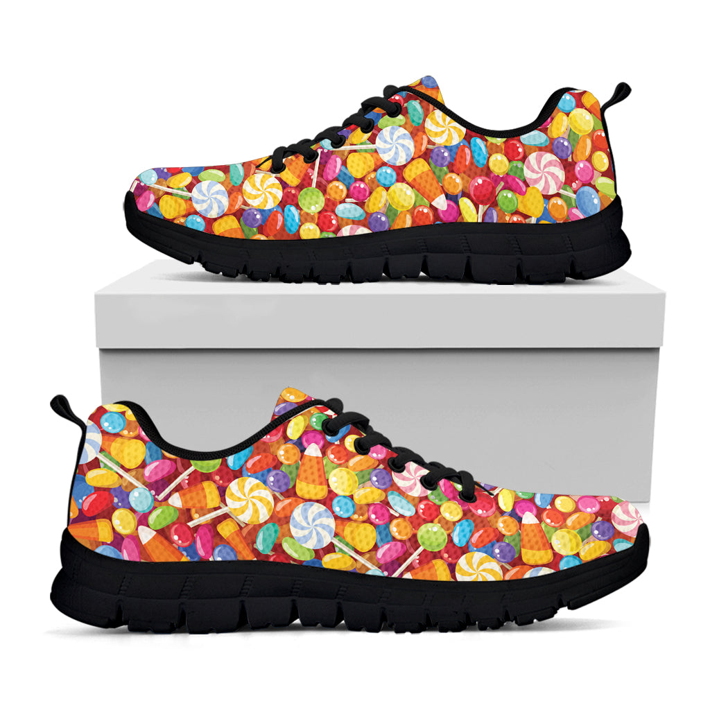 Colorful Candy Pattern Print Black Sneakers