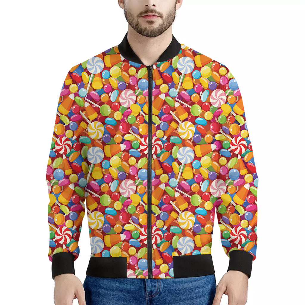 Colorful Candy Pattern Print Men's Bomber Jacket