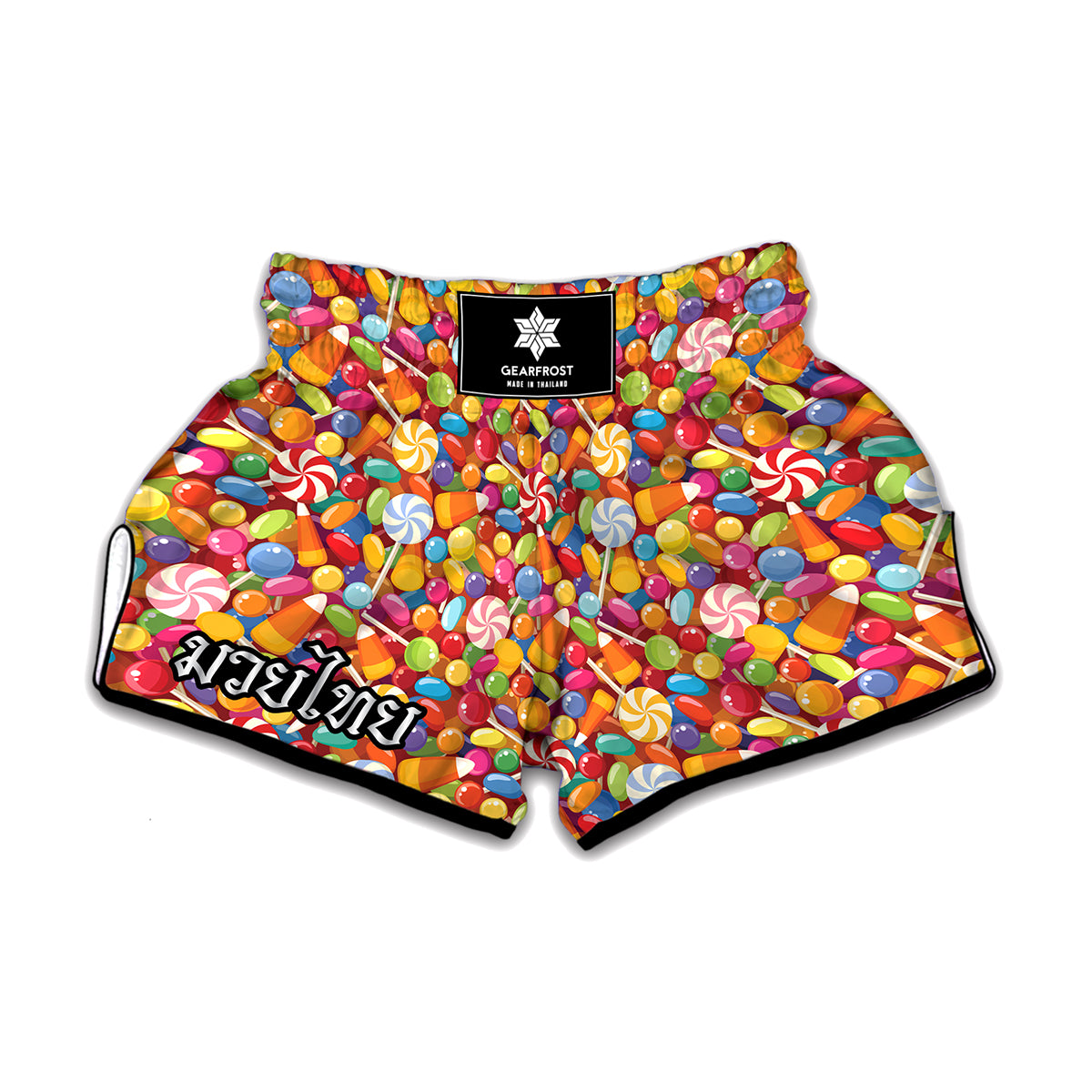 Colorful Candy Pattern Print Muay Thai Boxing Shorts