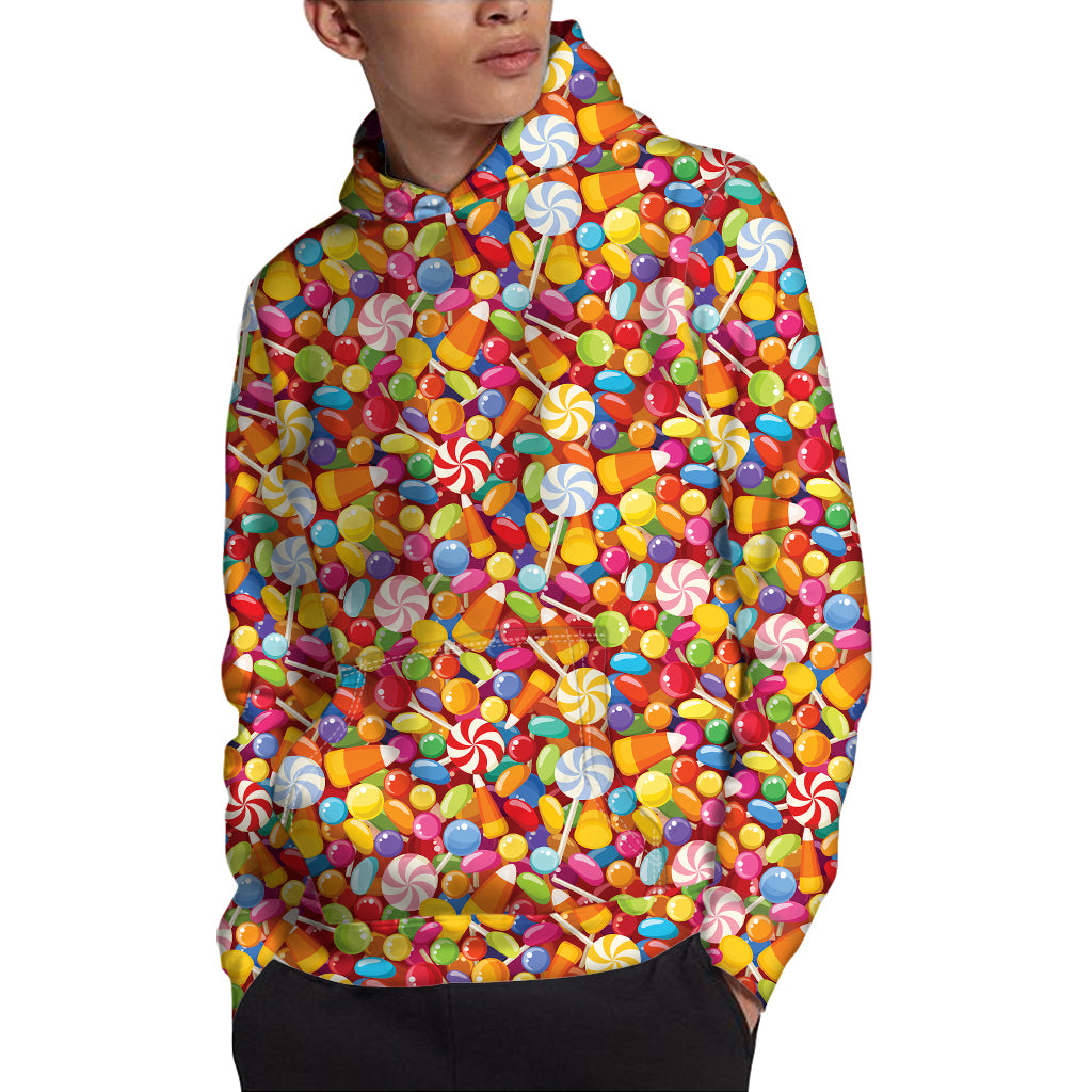 Colorful Candy Pattern Print Pullover Hoodie