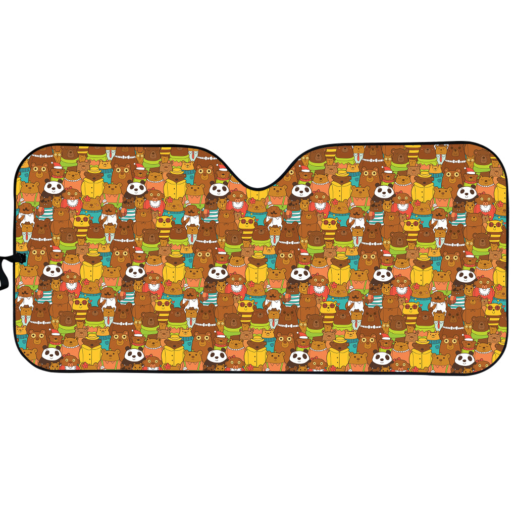 Colorful Cartoon Baby Bear Pattern Print Car Sun Shade