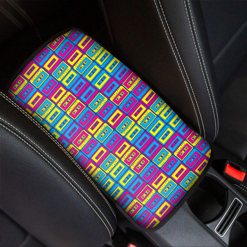 Colorful Cassette Tape Print Car Center Console Cover