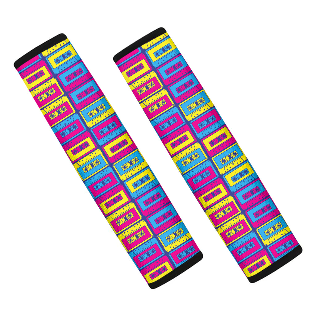 Colorful Cassette Tape Print Car Seat Belt Covers