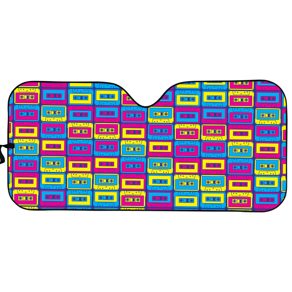 Colorful Cassette Tape Print Car Sun Shade