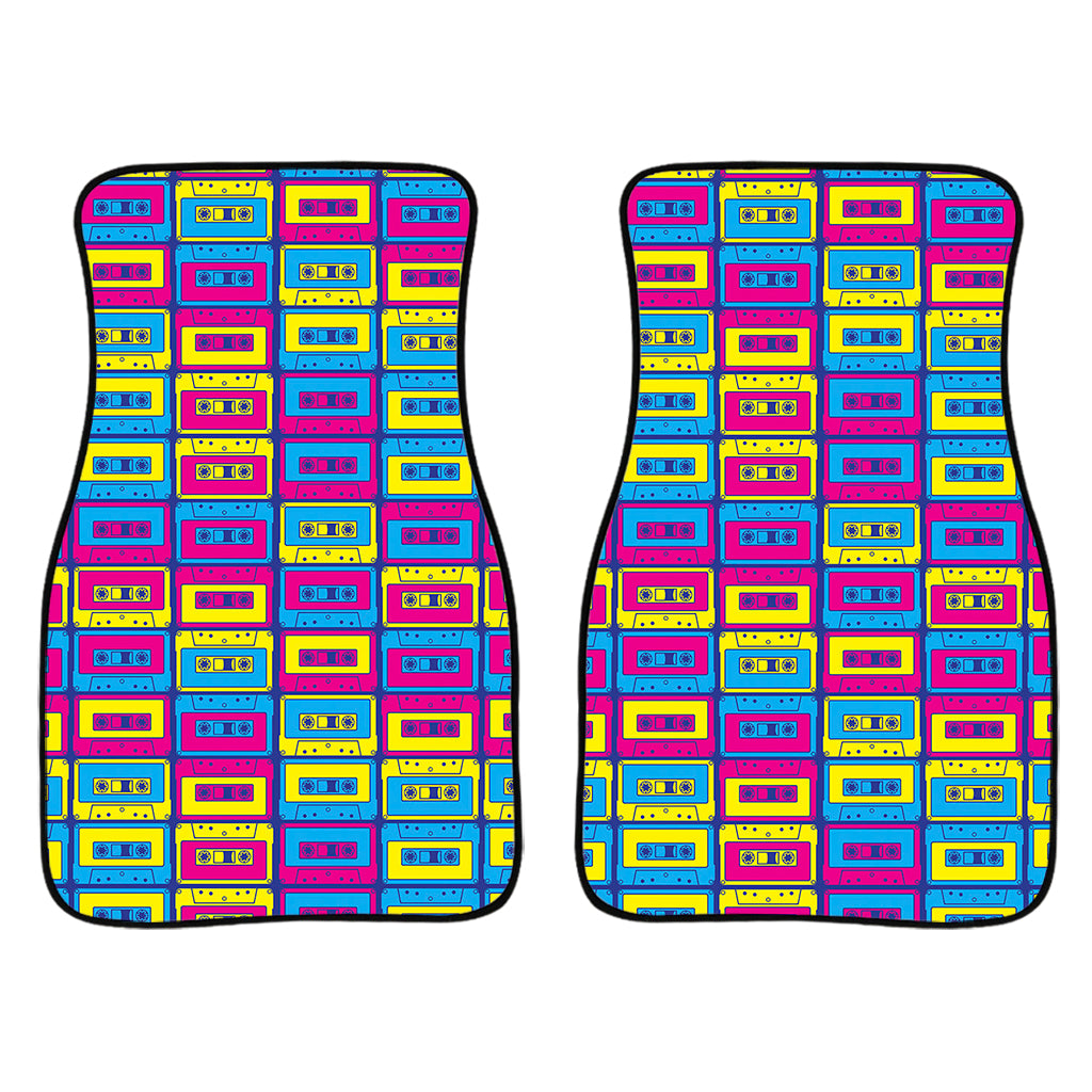 Colorful Cassette Tape Print Front Car Floor Mats