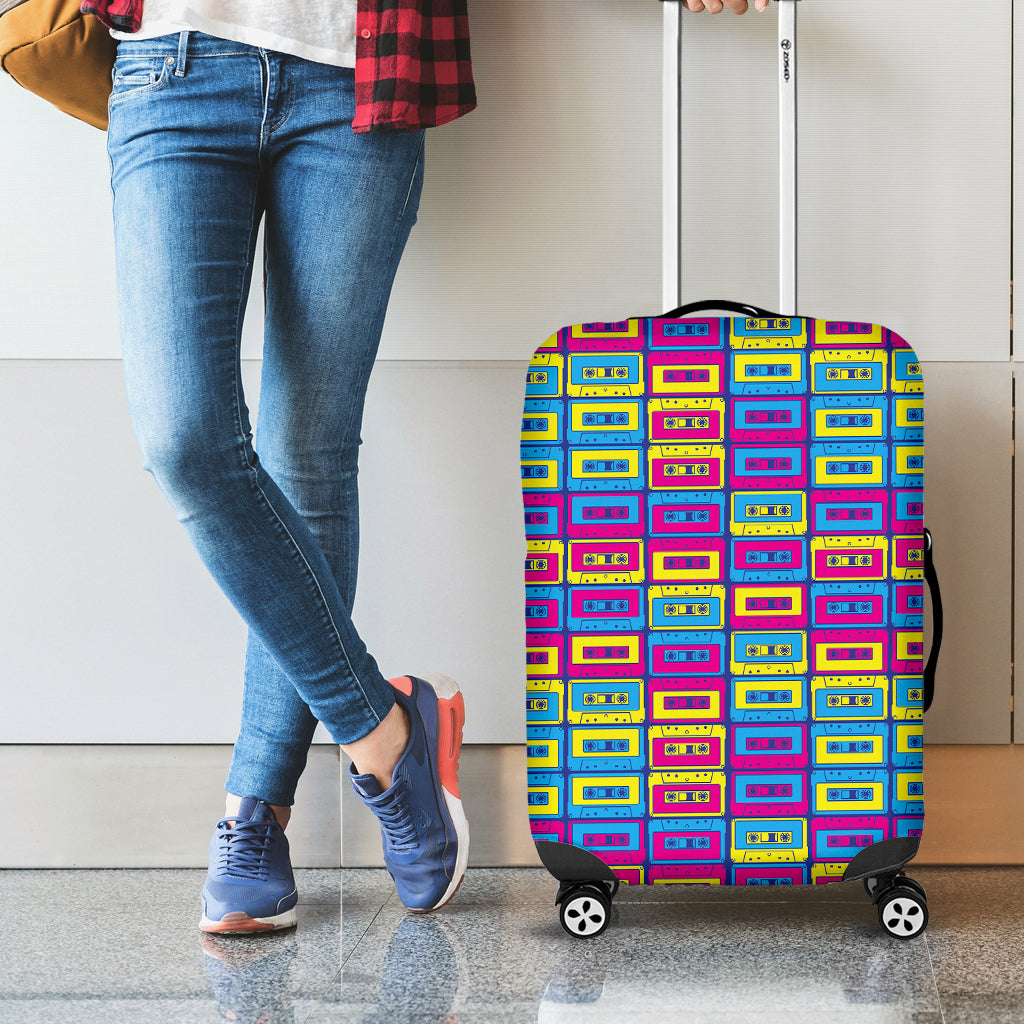 Colorful Cassette Tape Print Luggage Cover