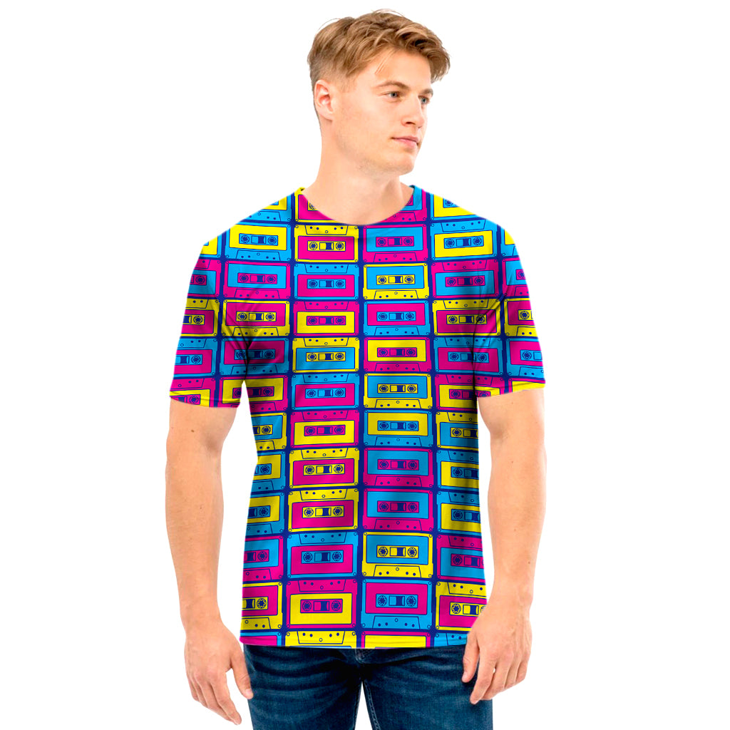 Colorful Cassette Tape Print Men's T-Shirt