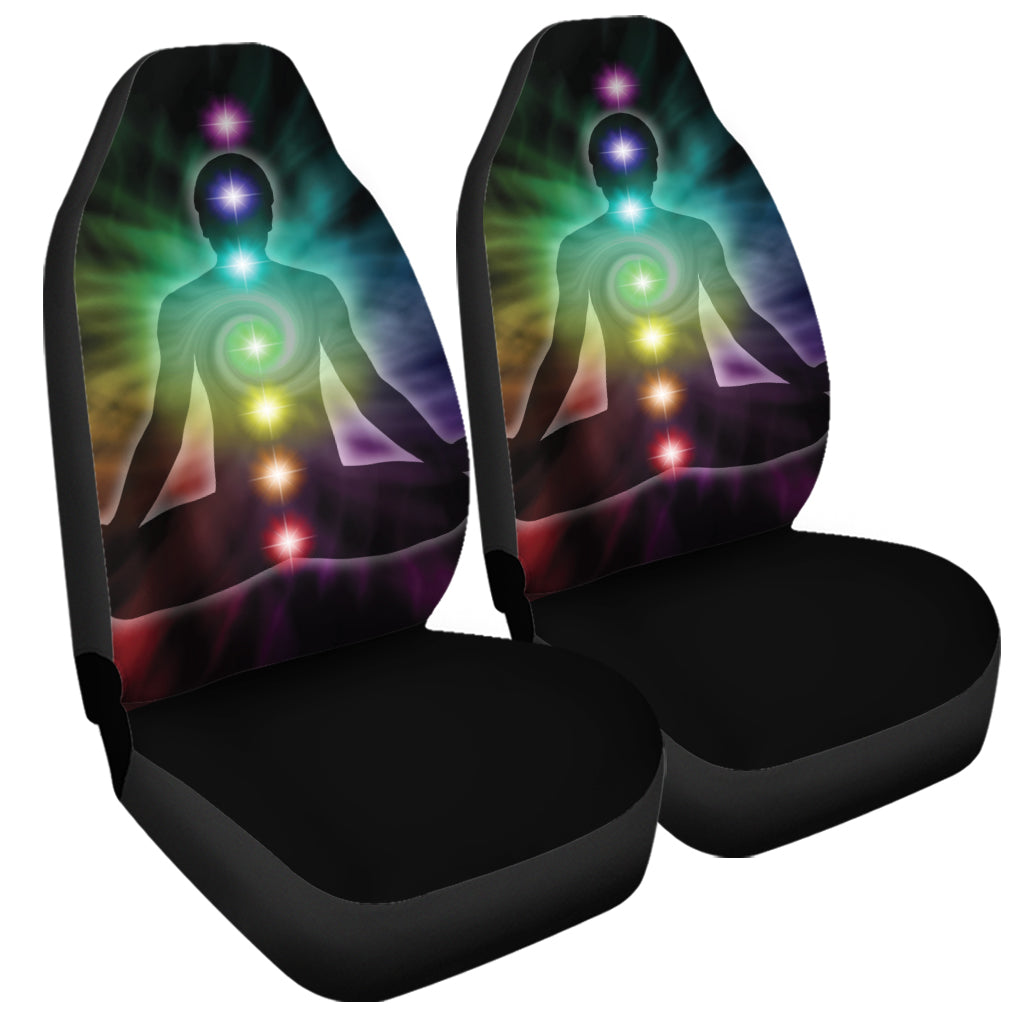 Colorful Chakras Aura Print Universal Fit Car Seat Covers