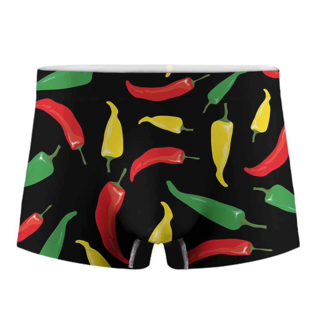 Colorful Chili Peppers Pattern Print Men's Boxer Briefs