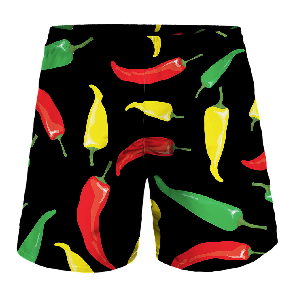 Colorful Chili Peppers Pattern Print Men's Shorts