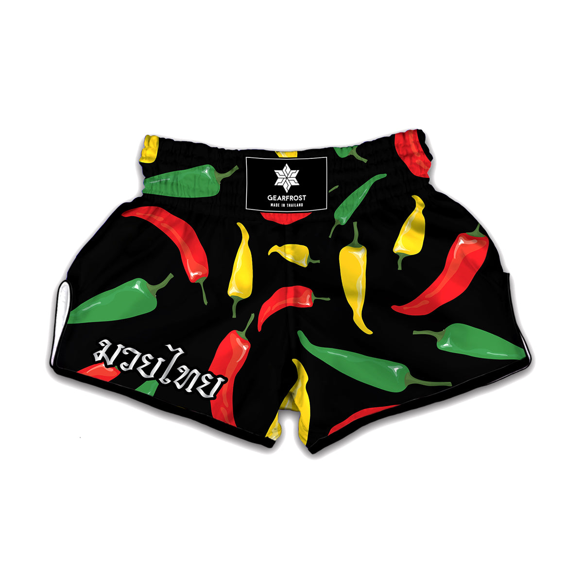 Colorful Chili Peppers Pattern Print Muay Thai Boxing Shorts