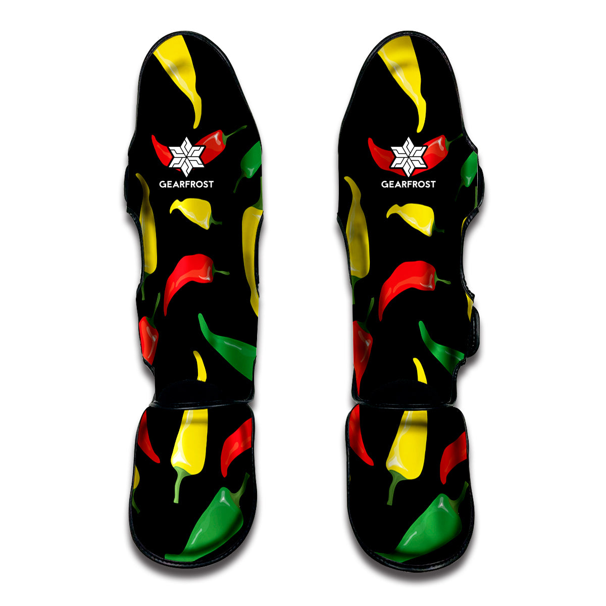 Colorful Chili Peppers Pattern Print Muay Thai Shin Guards