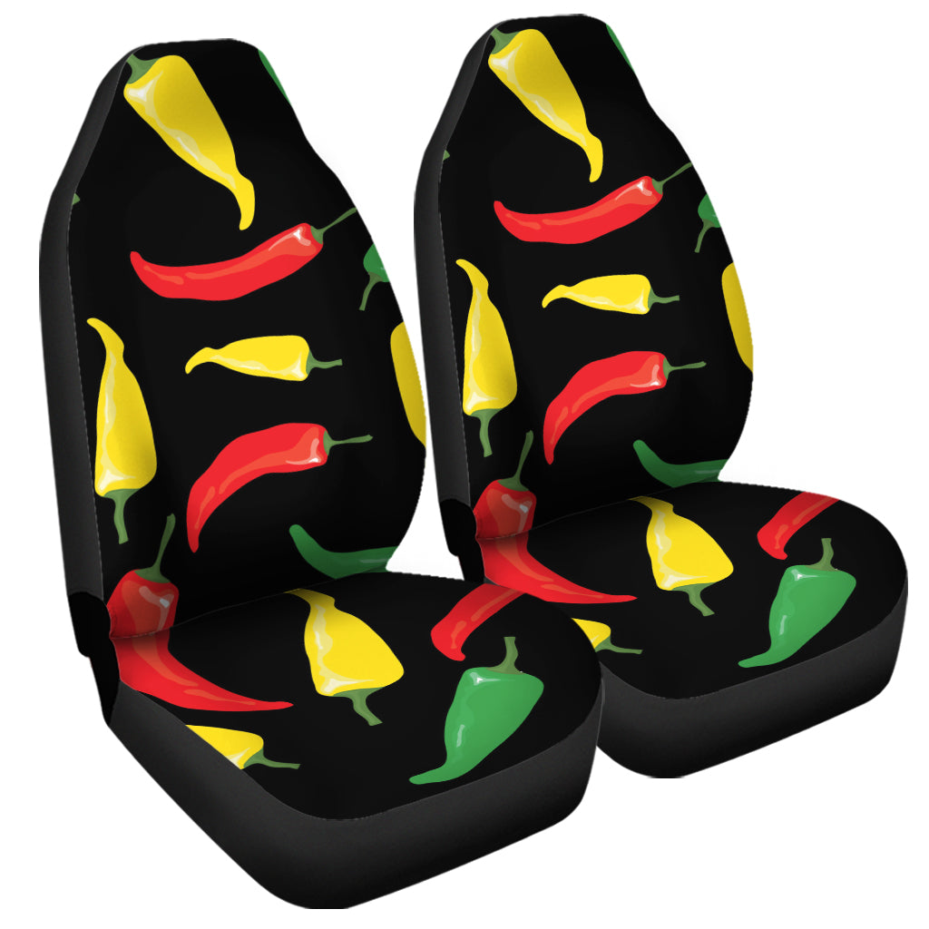 Colorful Chili Peppers Pattern Print Universal Fit Car Seat Covers