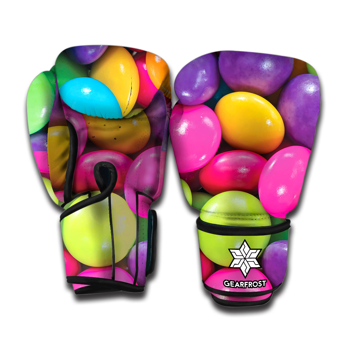 Colorful Chocolate Candy Print Boxing Gloves