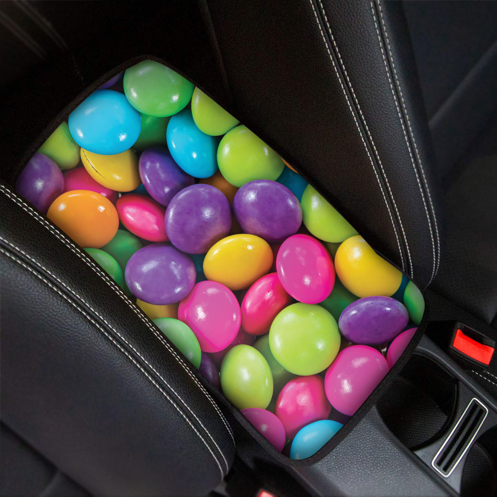 Colorful Chocolate Candy Print Car Center Console Cover