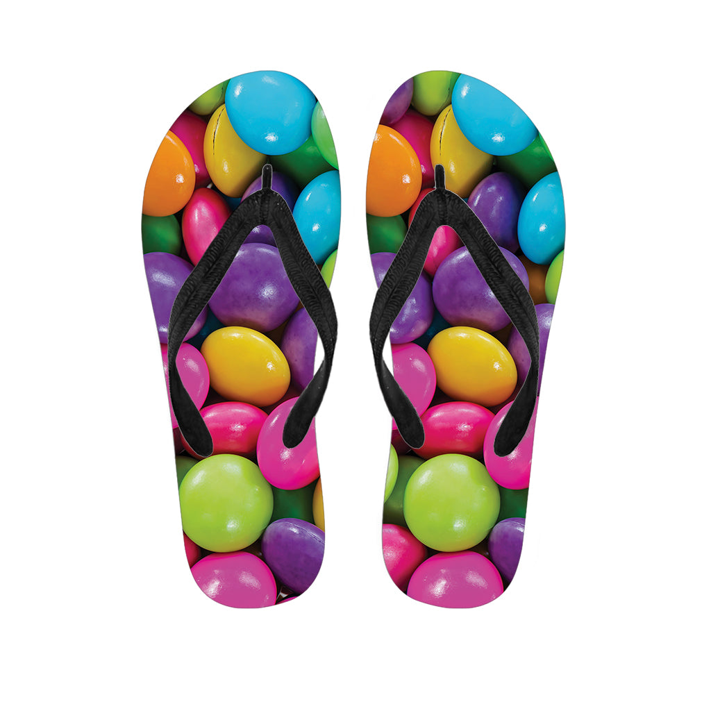 Colorful Chocolate Candy Print Flip Flops