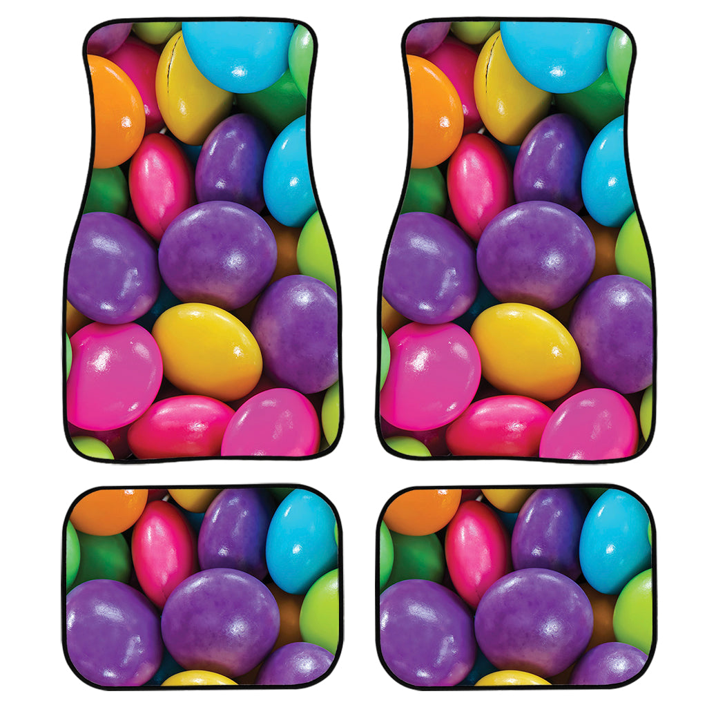 Colorful Chocolate Candy Print Front and Back Car Floor Mats