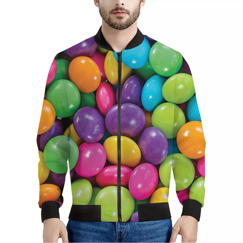 Colorful Chocolate Candy Print Men's Bomber Jacket