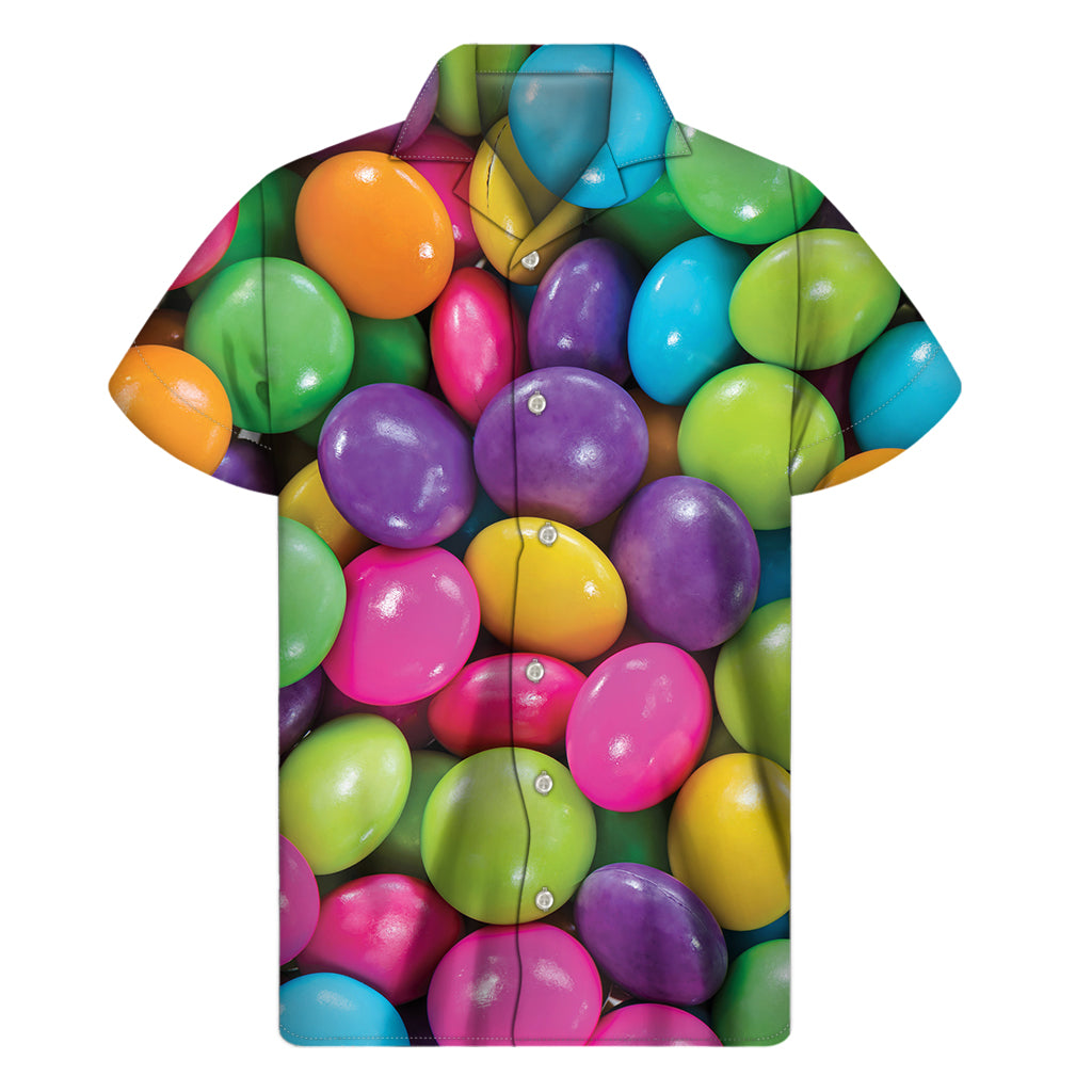 Colorful Chocolate Candy Print Men's Short Sleeve Shirt