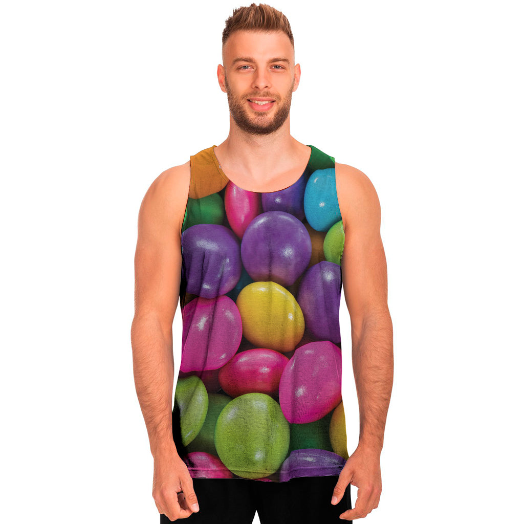 Colorful Chocolate Candy Print Men's Tank Top