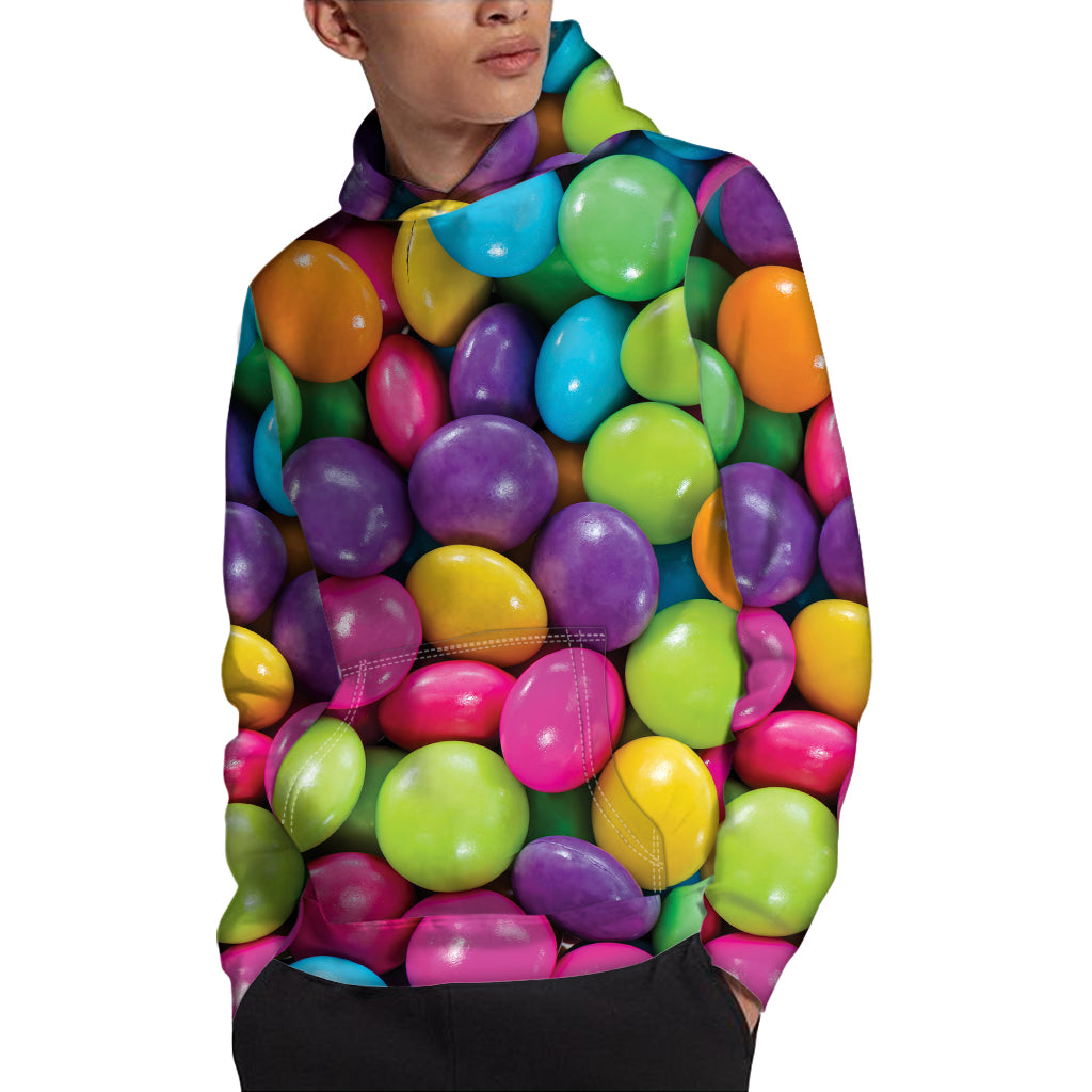 Colorful Chocolate Candy Print Pullover Hoodie