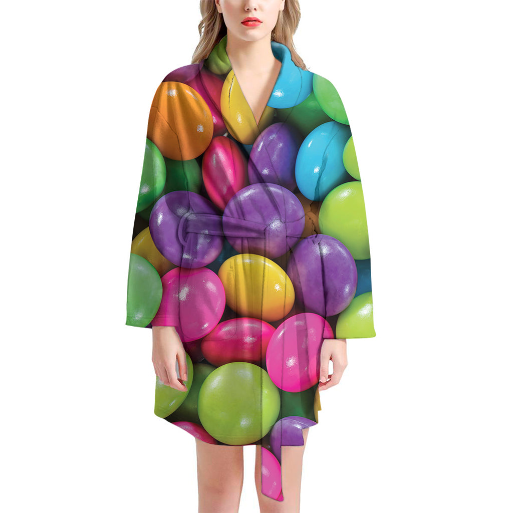 Colorful Chocolate Candy Print Women's Bathrobe