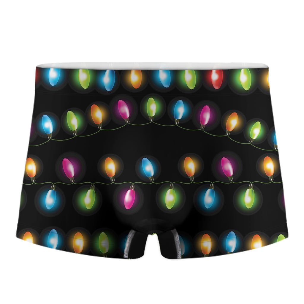 Colorful Christmas Lights Print Men's Boxer Briefs