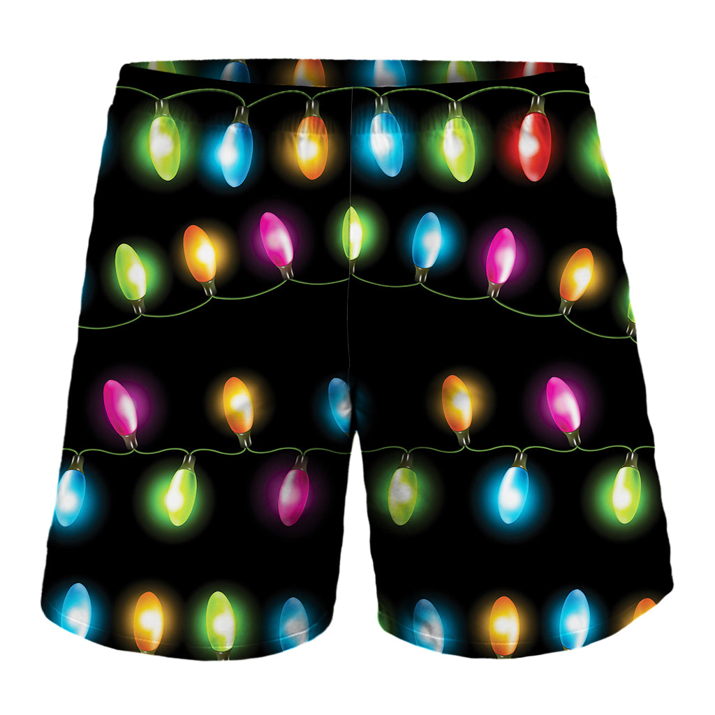 Colorful Christmas Lights Print Men's Shorts