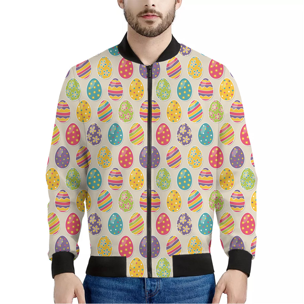 Colorful Cute Easter Eggs Pattern Print Men's Bomber Jacket