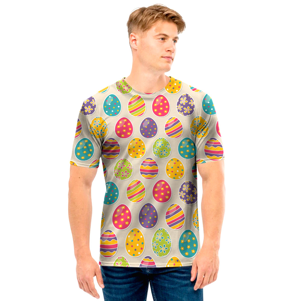 Colorful Cute Easter Eggs Pattern Print Men's T-Shirt