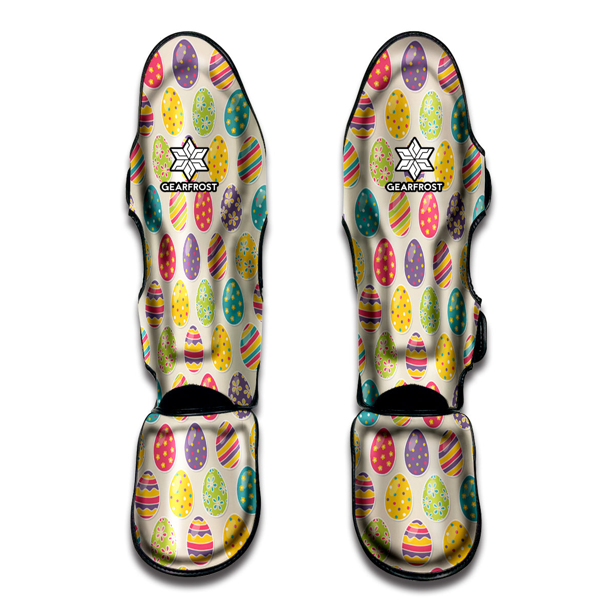 Colorful Cute Easter Eggs Pattern Print Muay Thai Shin Guards