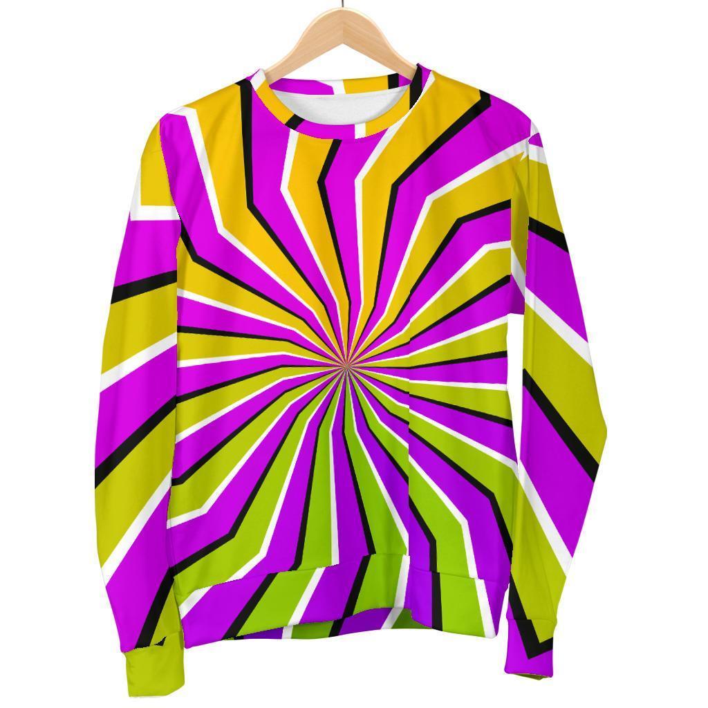 Colorful Dizzy Moving Optical Illusion Women's Crewneck Sweatshirt