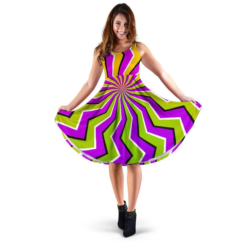 Colorful Dizzy Moving Optical Illusion Women's Dress